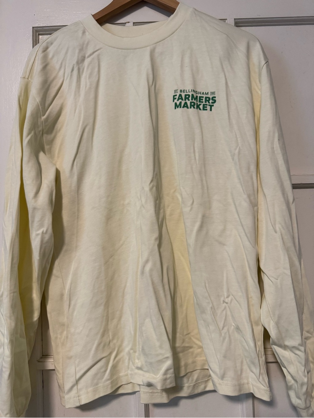 Farmers Market Long Sleeve Tee in Cream/pale yellow